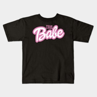 Alt Girl Your Loss Babe Pink Slogan BoomBoomInk Kids T-Shirt